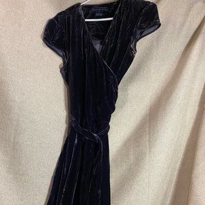 French Connection Velvet Wrap Dress - 10